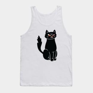 Spooky Black Cat Halloween Tank Top